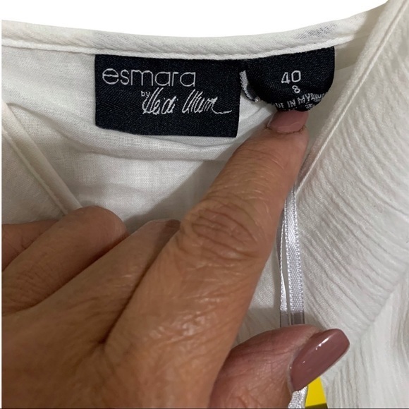 ESMARA By Heidi Klum White Boho Maxi Embroidered Dress New WT Size 8 - Picture 6 of 7